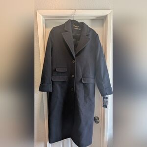 NWT Lauren Ralph Lauren Regal Navy Wool/Cashmere Maxi Reefer Coat Sz 8